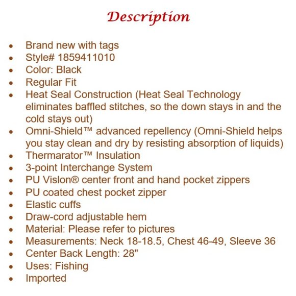 ⛔️SOLD⛔️ COLUMBIA PFG Force XII Puffer Jacket XL - Picture 15 of 15